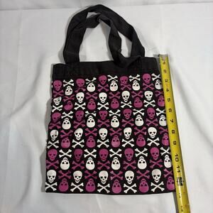 Vintage Loungefly Tote Bag Y2K Mall Goth Emo Skull Crossbones Pink Black